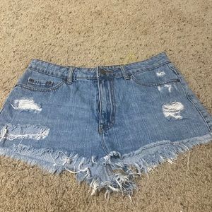 BDG High Rise Cheeky Denim Shorts